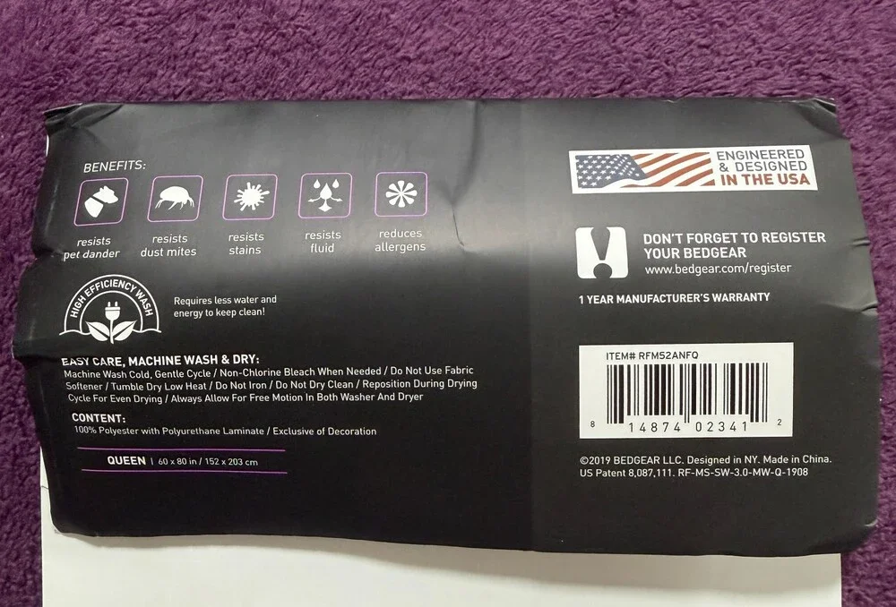 BEDGEAR 3.0 Mattress Encasement Queen Waterproof Bed Bug Protector upto 16